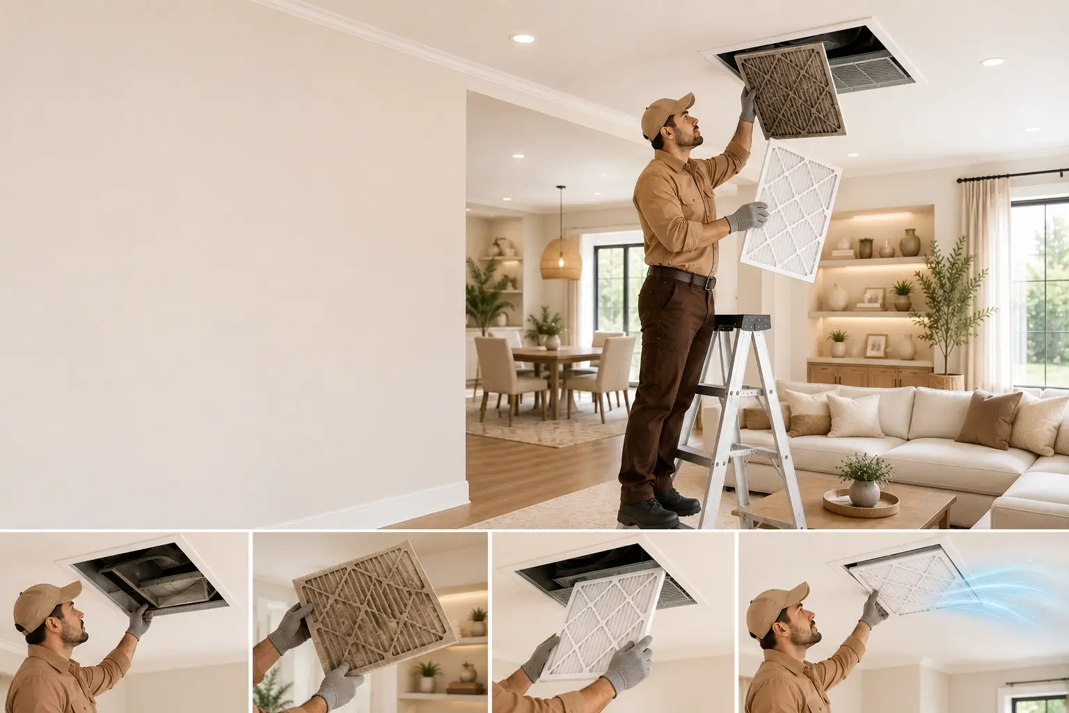 Professional air filter replacement process for HVAC system in Richmond TX