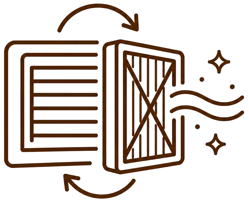 Air filter replacement service icon for HVAC efficiency in Richmond TX
