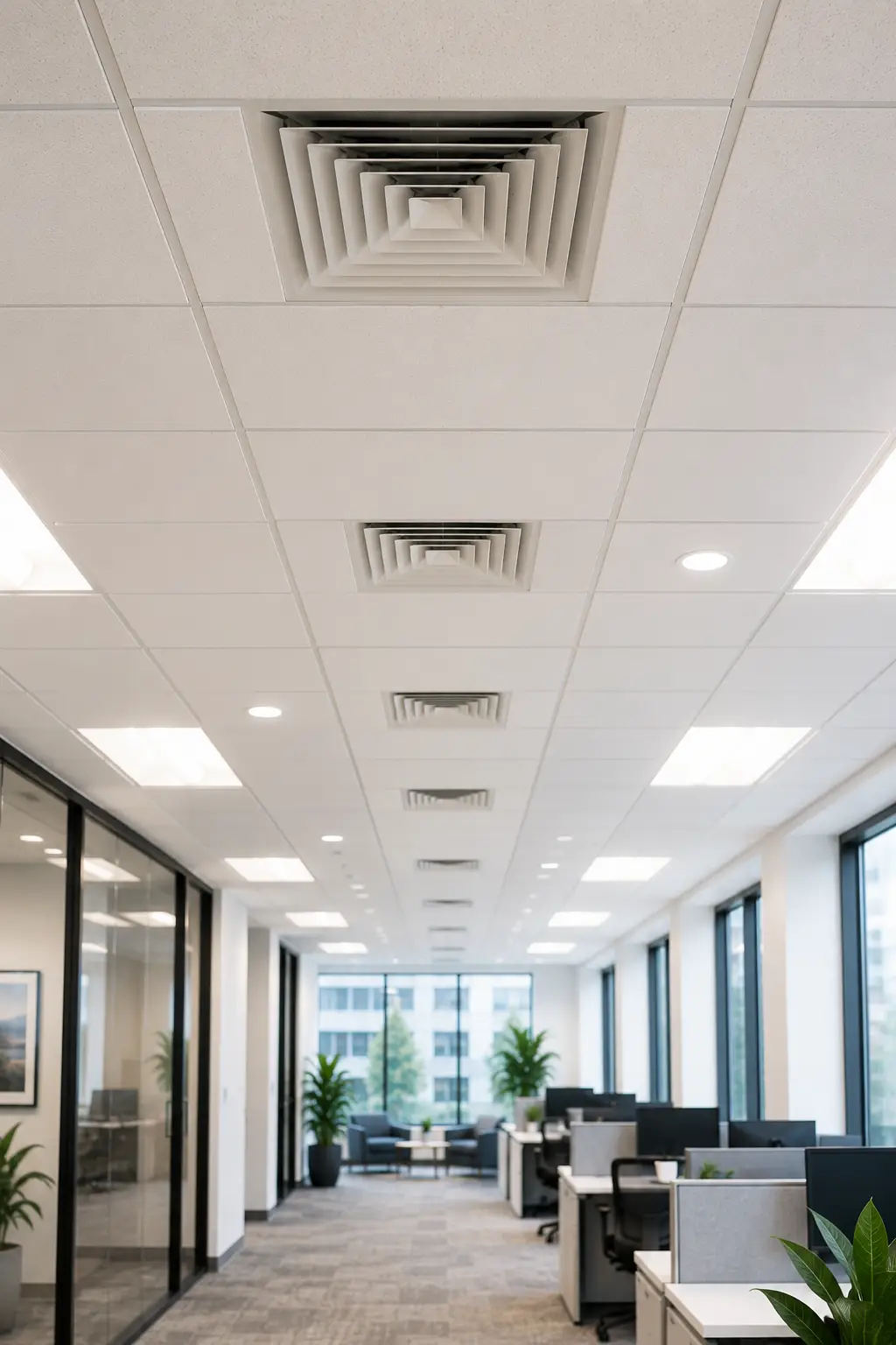 Clean commercial office air vents after professional duct cleaning in Richmond TX