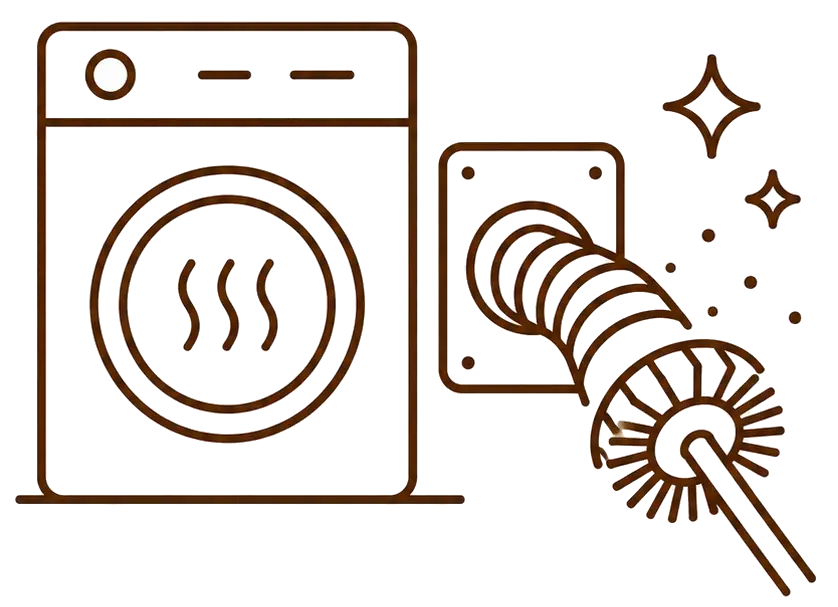 Dryer vent cleaning service icon for lint removal and home safety in Richmond TX