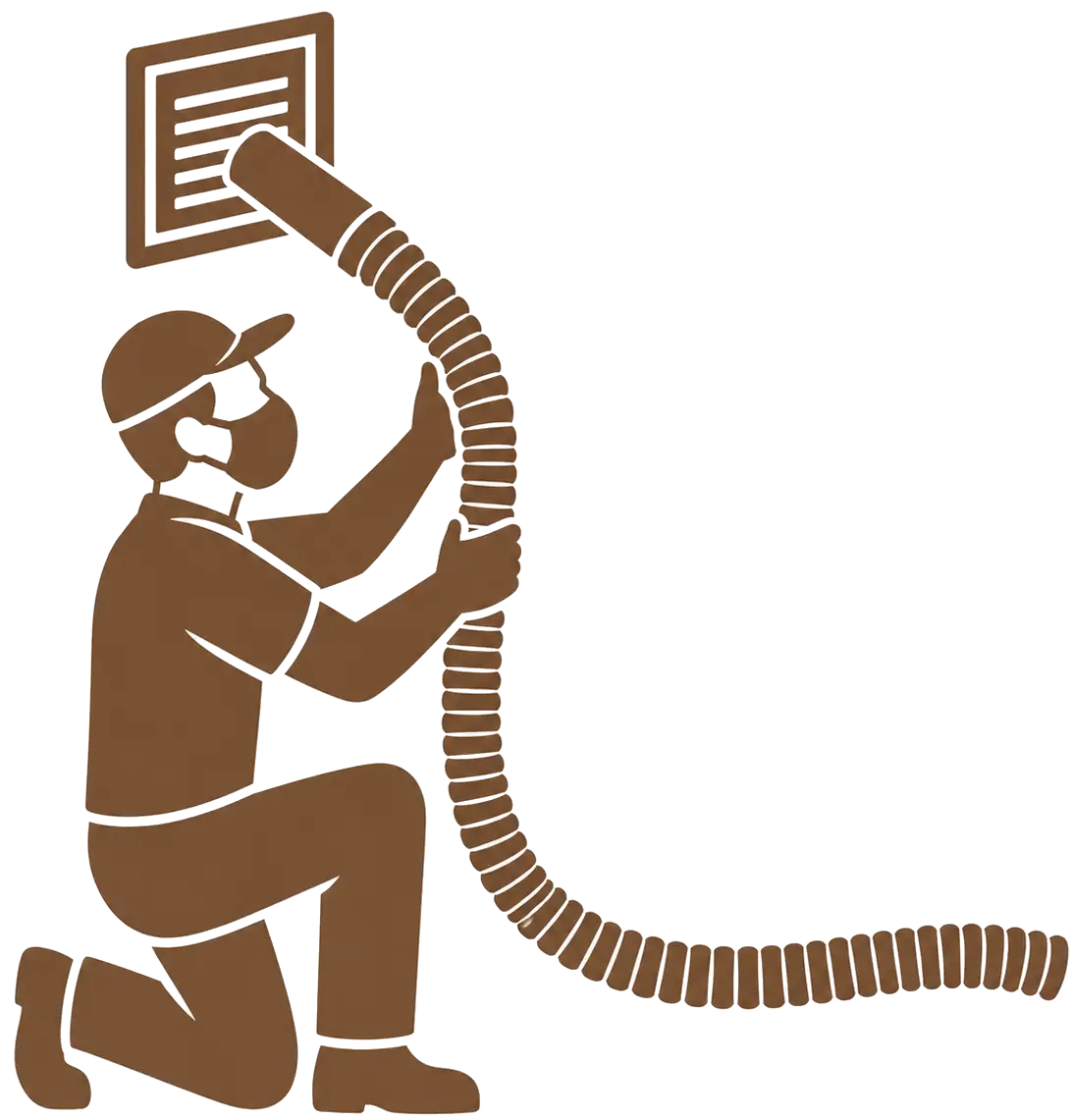 HEPA vacuum setup icon for negative pressure duct cleaning