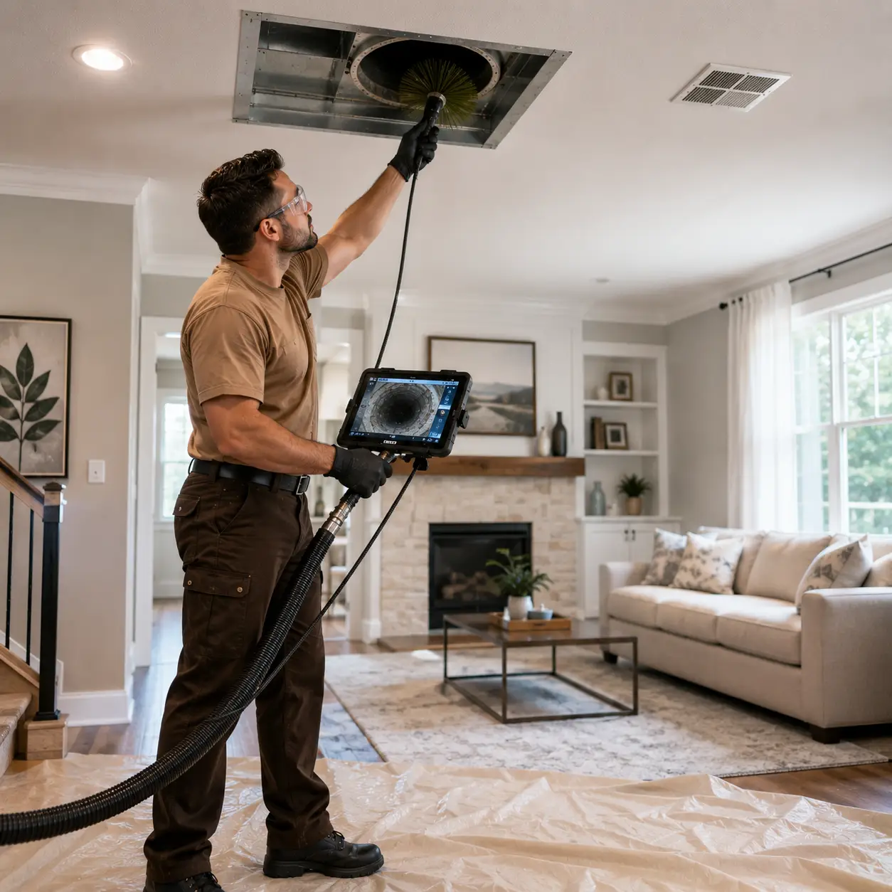 Residential air duct inspection and cleaning service in Richmond TX